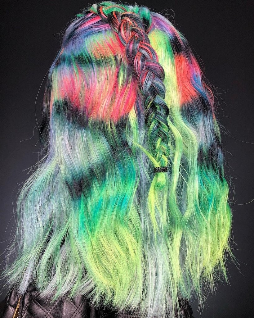 graffiti hair with braids