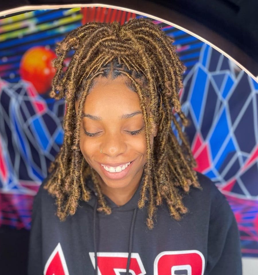 half up faux locs