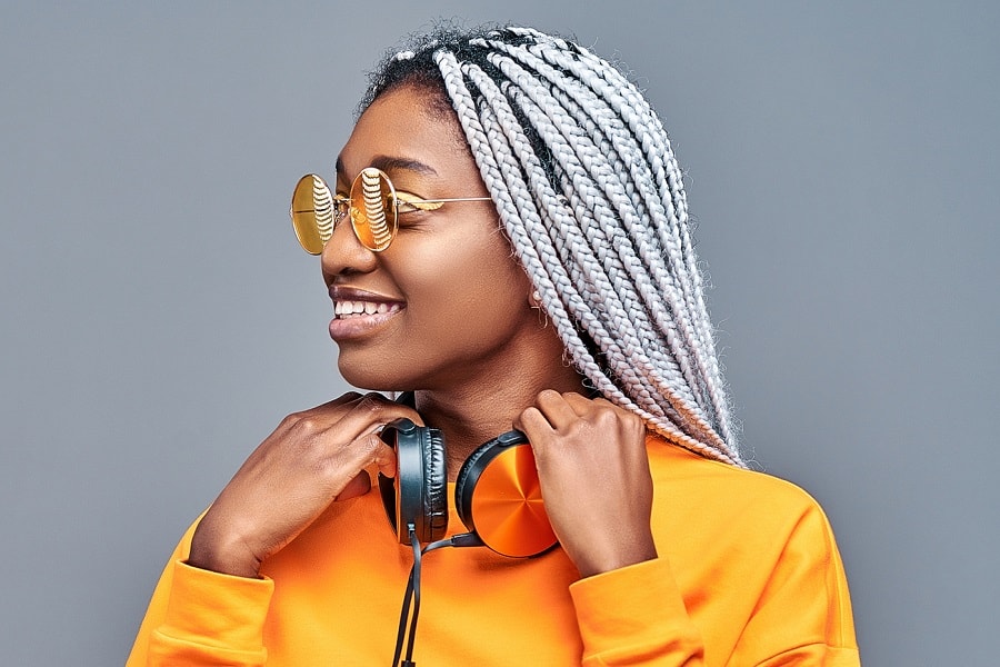 long white kanekalon braids for black girl