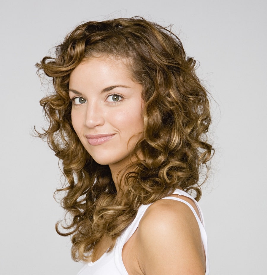 layered shag for curly hair