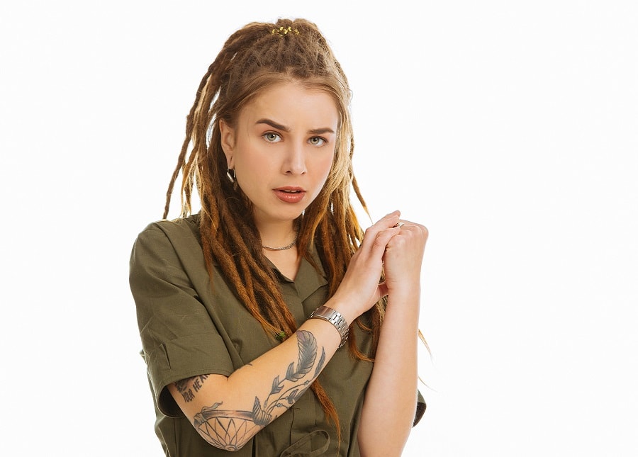 light brown yarn dreads