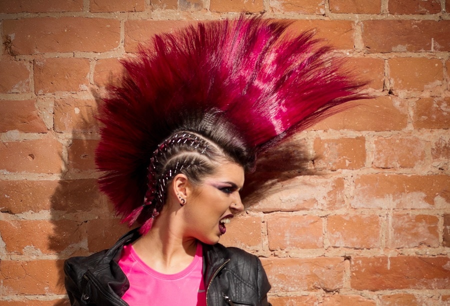 long spiky mohawk hairstyle for women