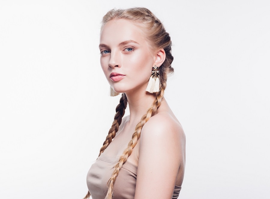 long two french braids for thin hair