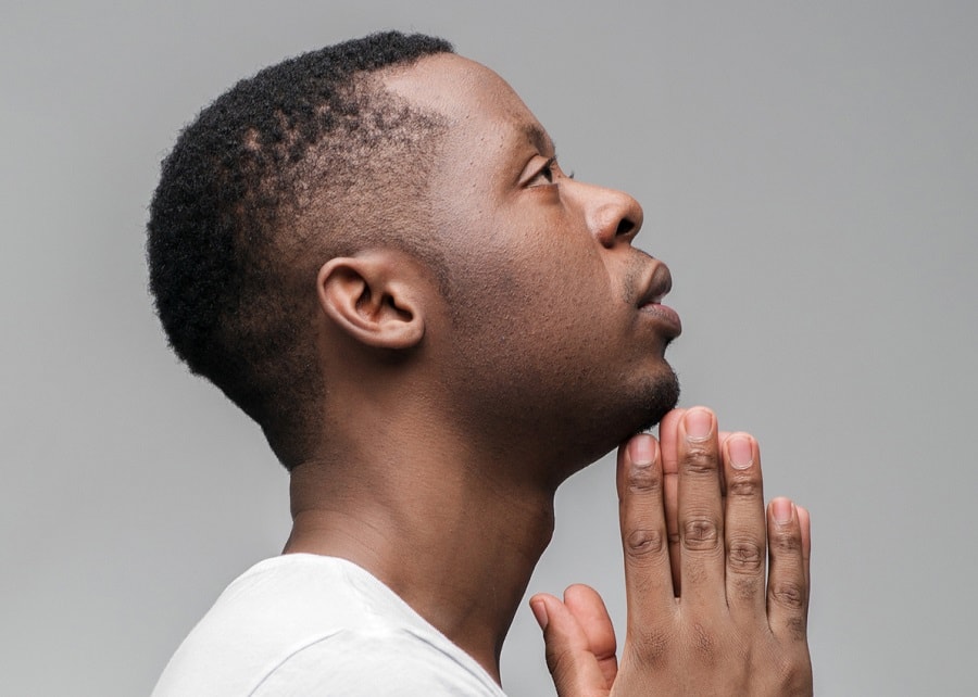 low fade hairstyle for black men