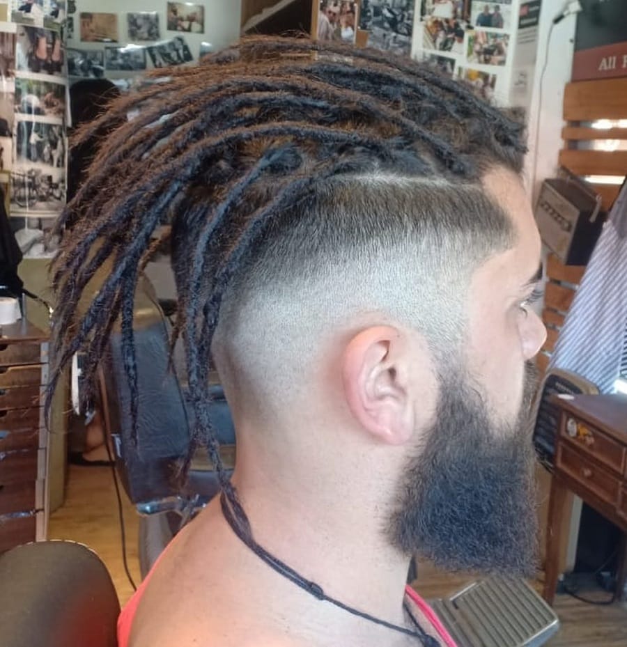 mohawk dreads with high fade