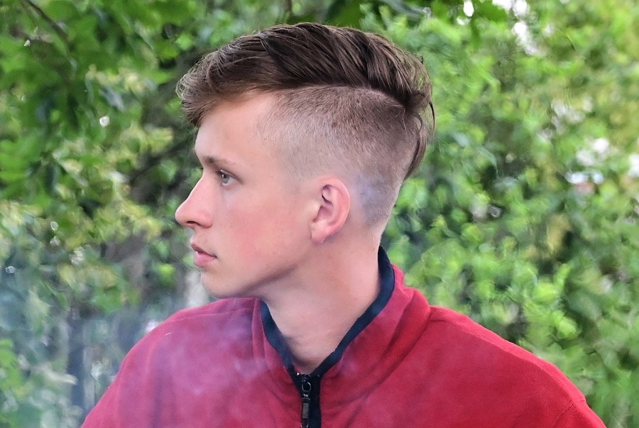 mohawk with diagonal fade for young men