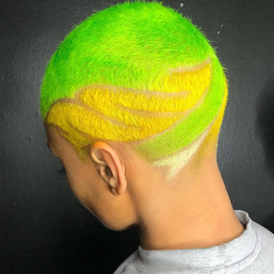 neon green graffiti hair