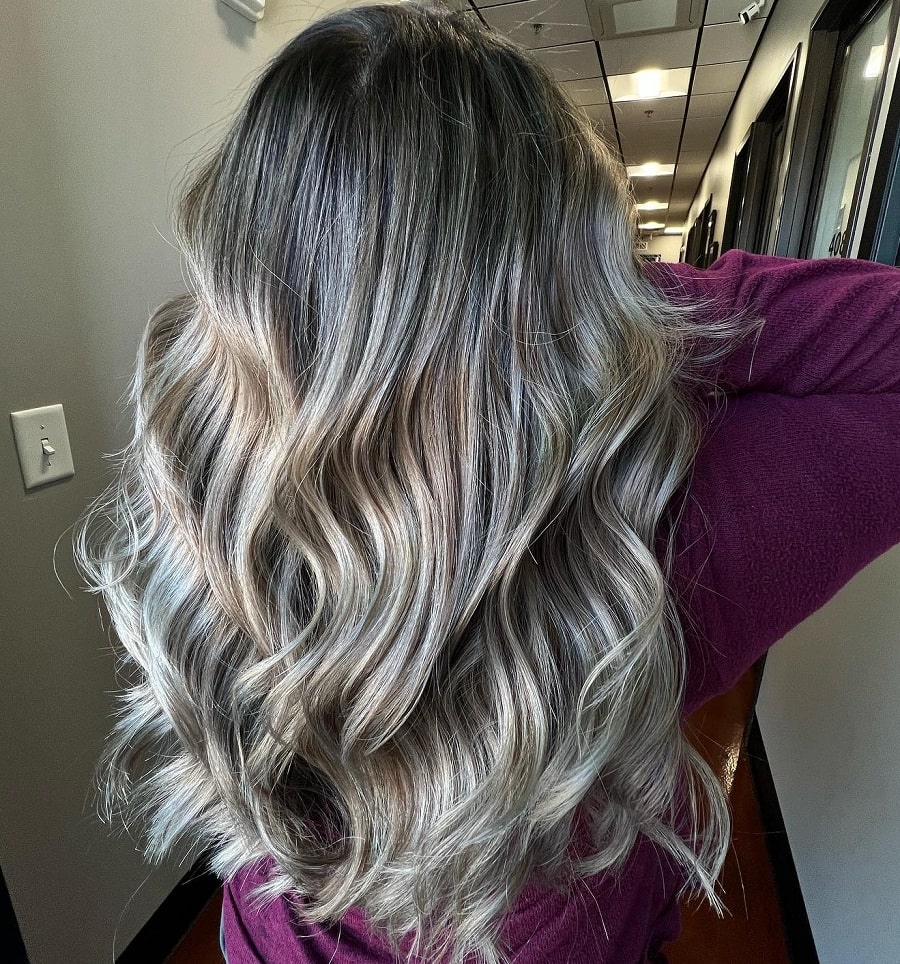 partial ash blonde balayage