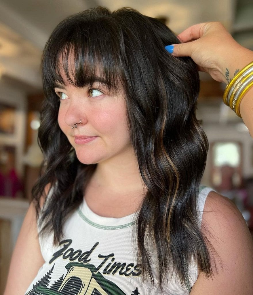 partial balayage hair with bangs