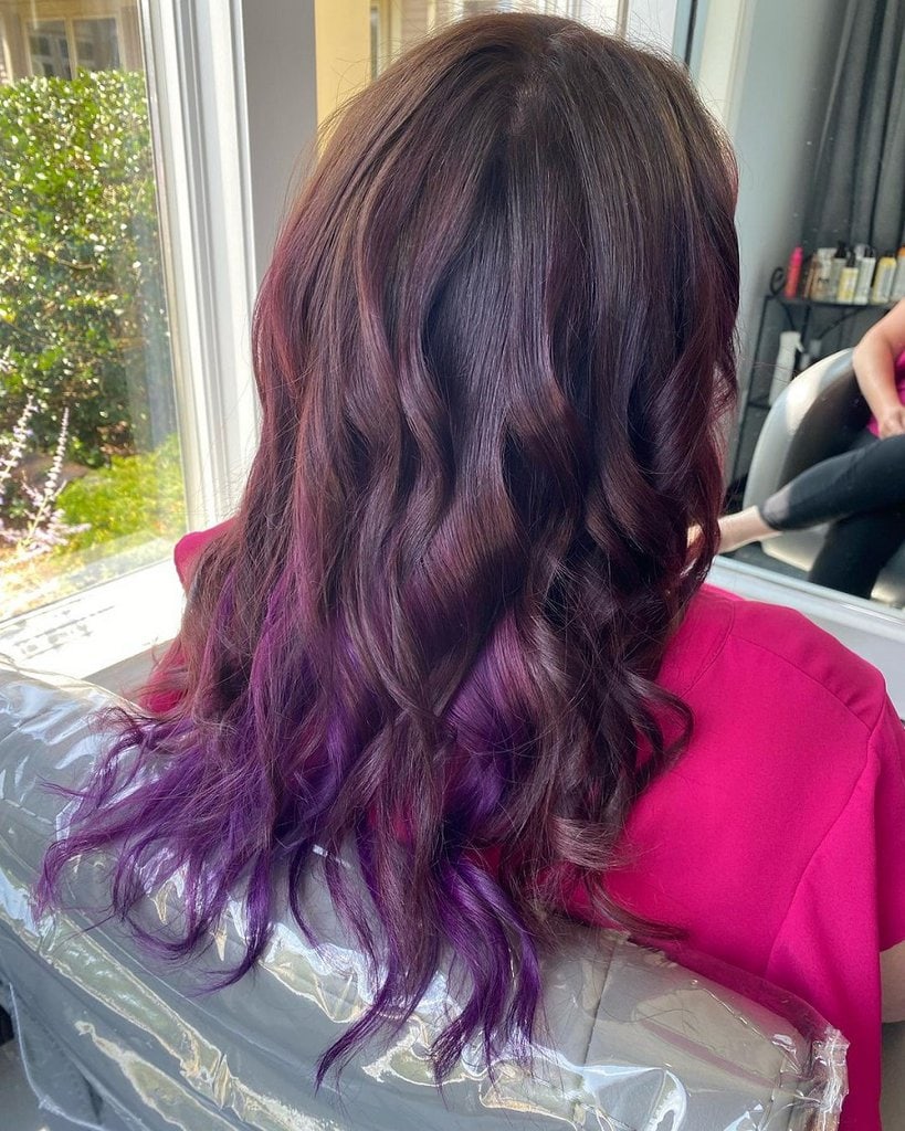 partial purple balayage