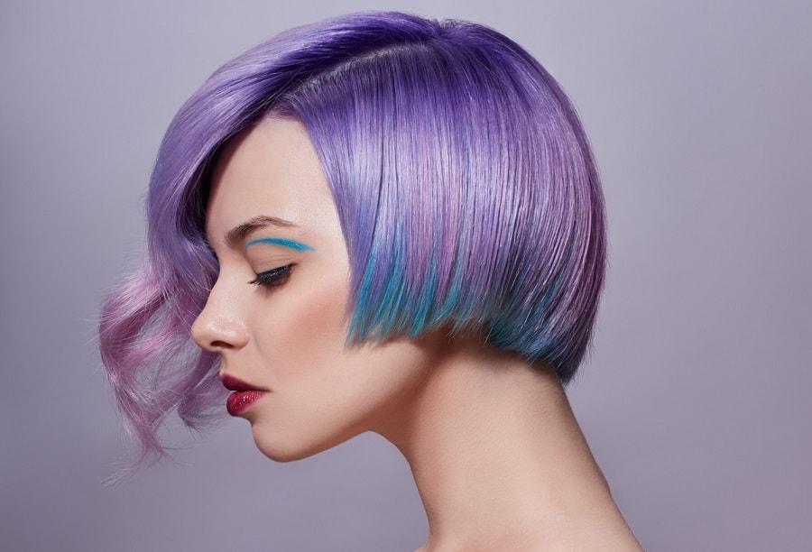 pastel purple edgy bob