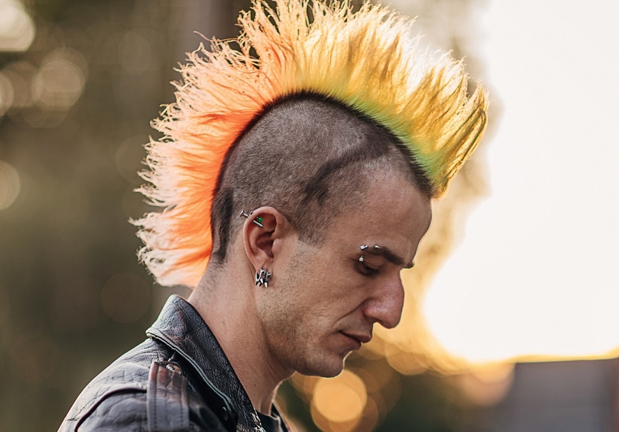 punk hairstyle with design