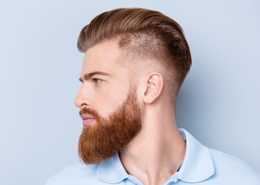 man bun with low fade