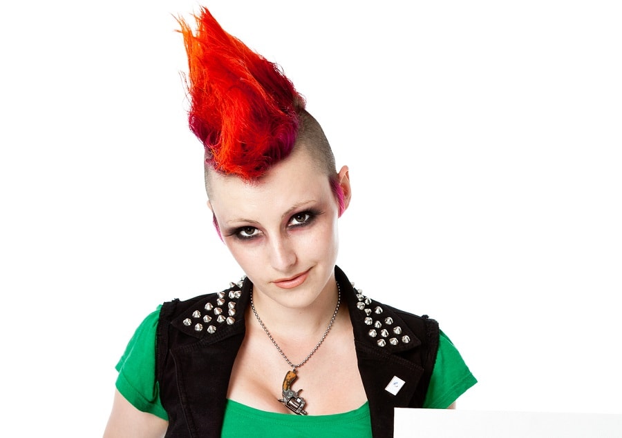 spiky red mohawk for women