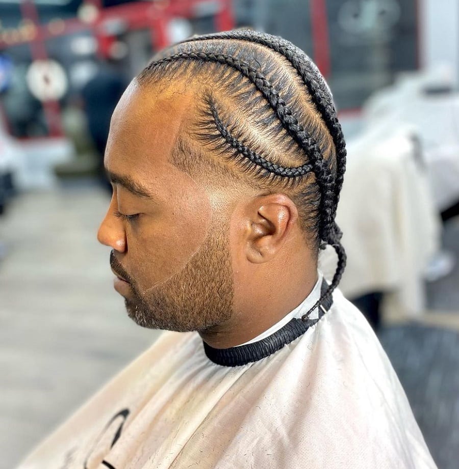 temp fade with cornrows