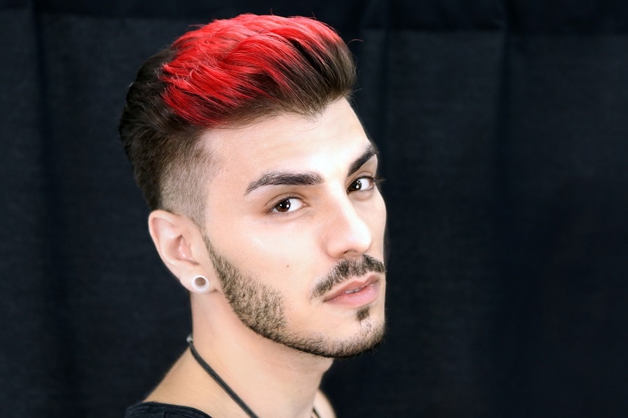 temp fade with red highlights