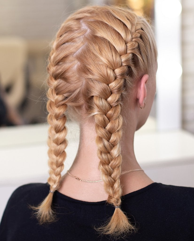 two blonde french braids