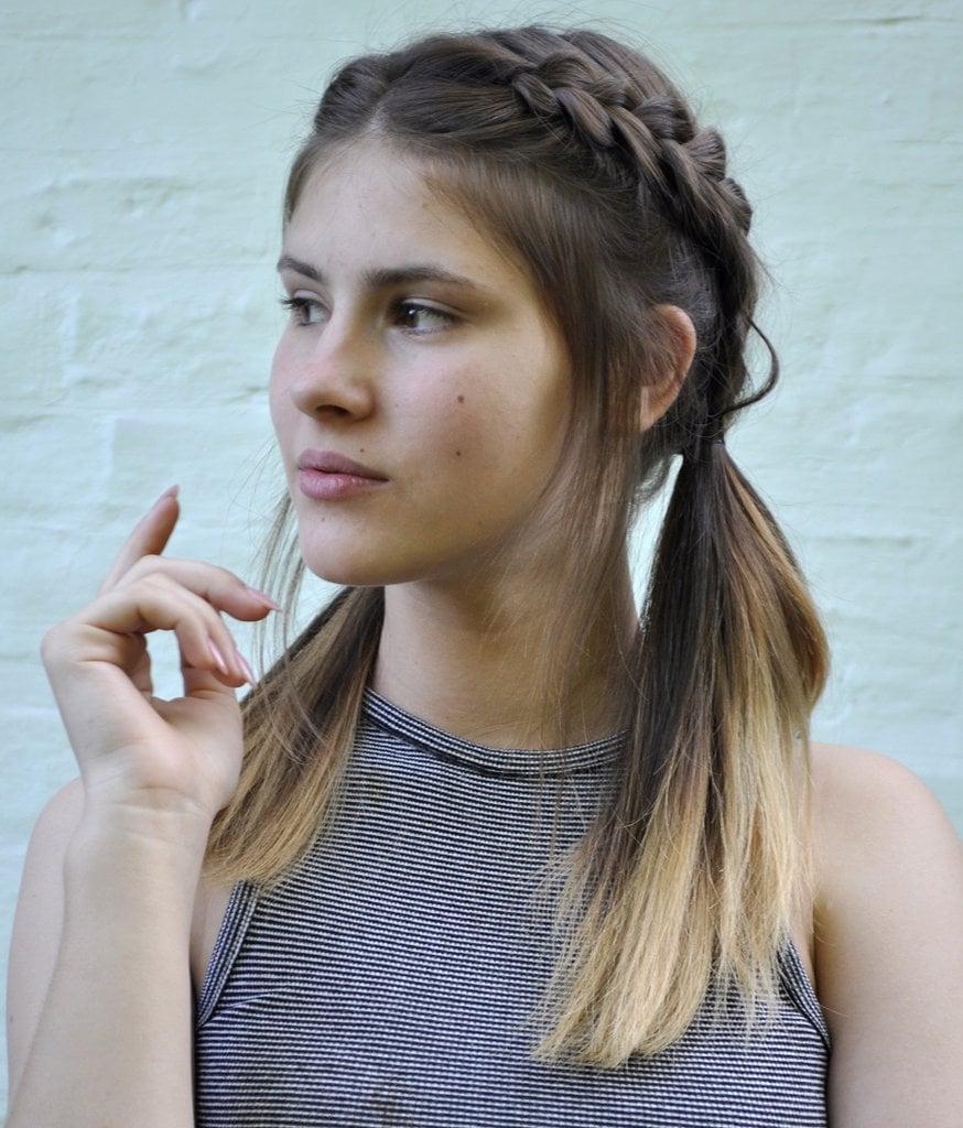 two french braided pigtails