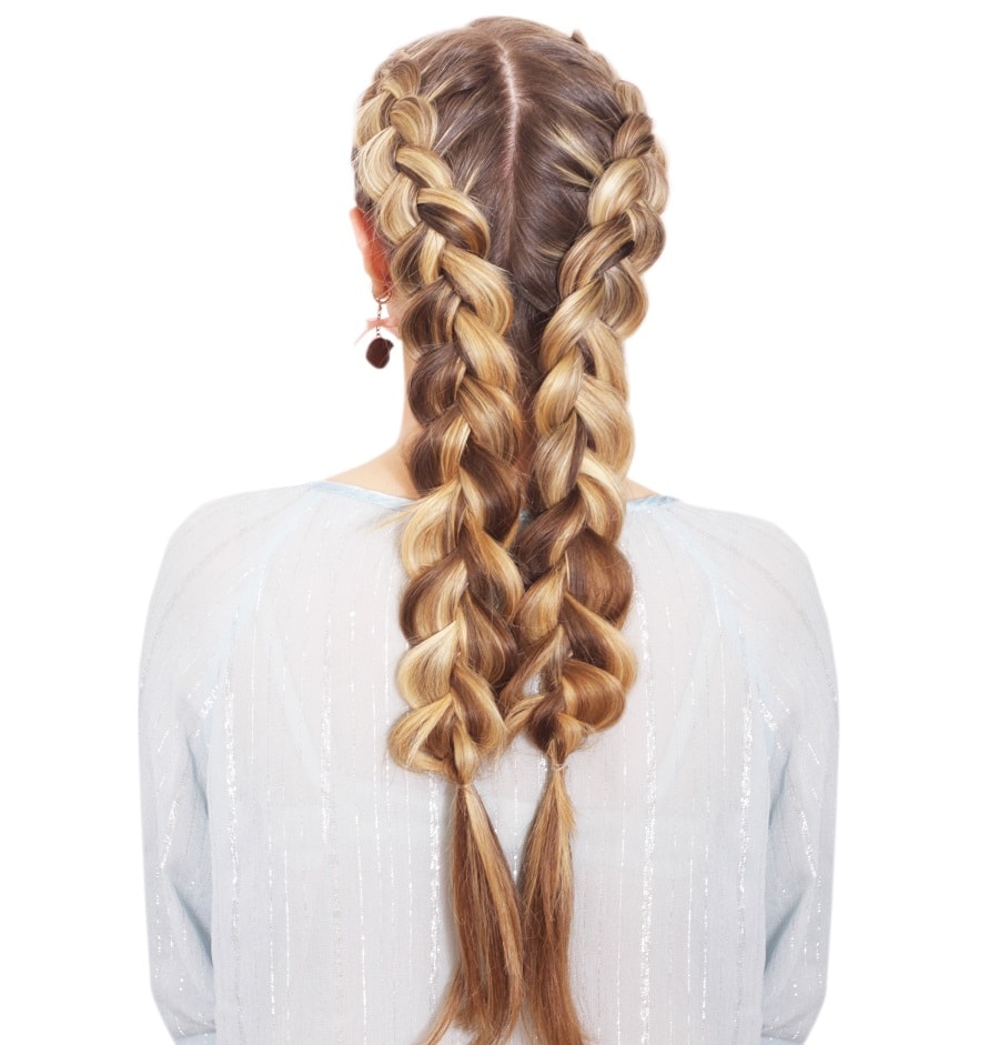 two french braids for balayage hair
