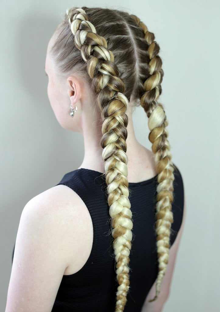 two french braids for thick hair