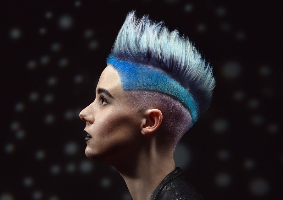 two toned mohawk hairstyle for women