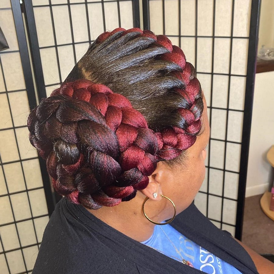 under braided updo for natural hair