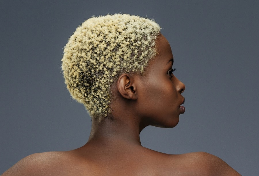 white blonde TWA hair