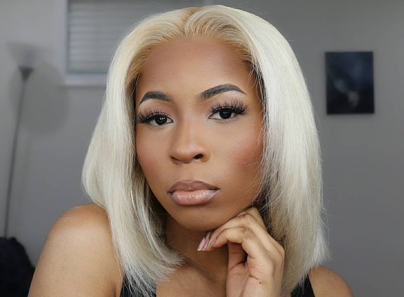 white long bob for black skin