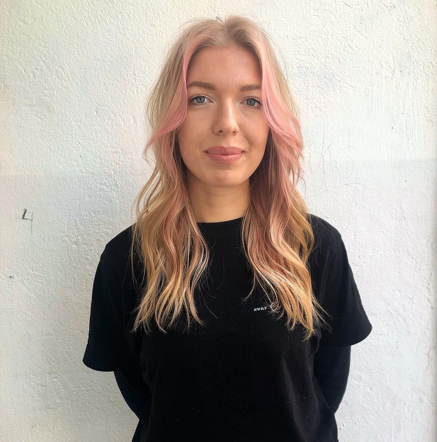 pink highlights on blonde fine hair