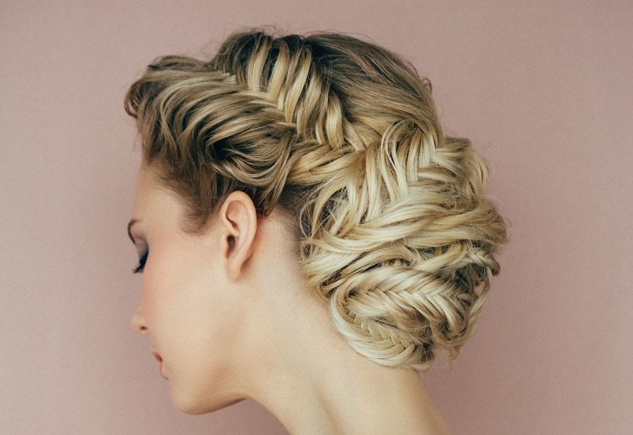 updo with dirty blonde hair