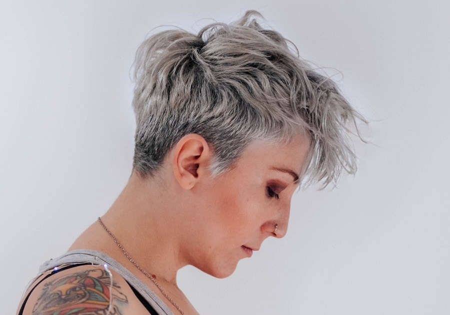 choppy grey pixie