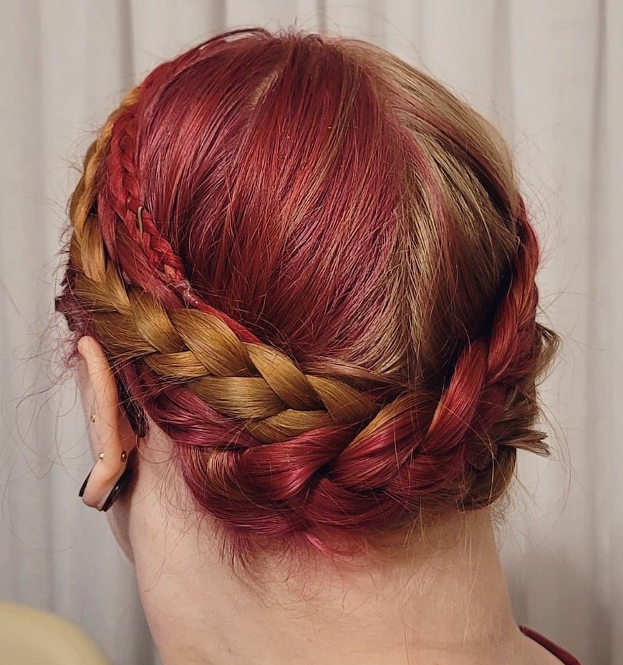 colored milkmaid braid