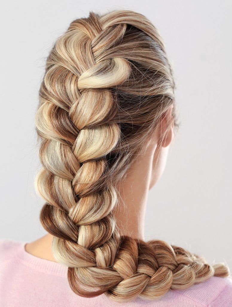 loose french braid with highlights
