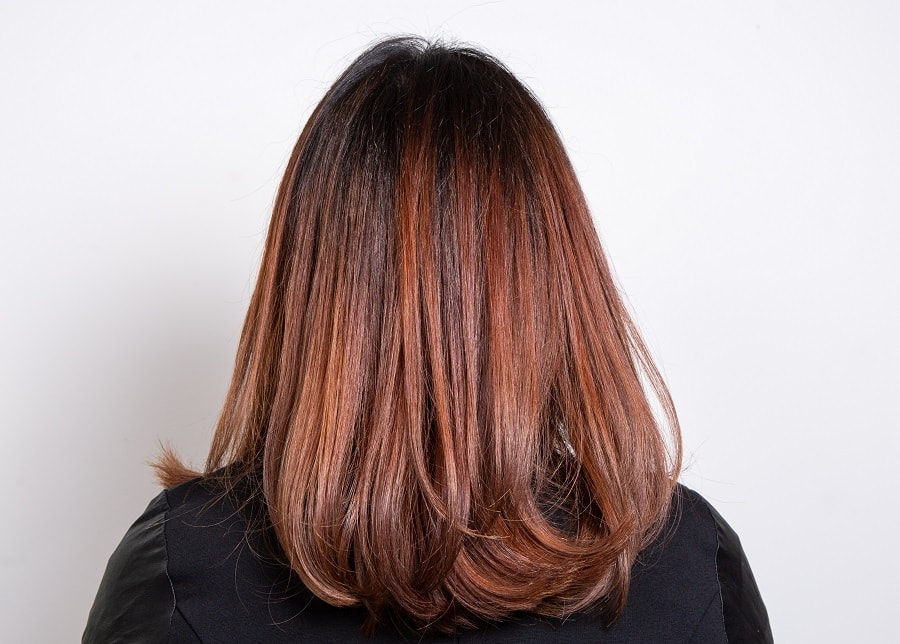 mahogany red balayage hair