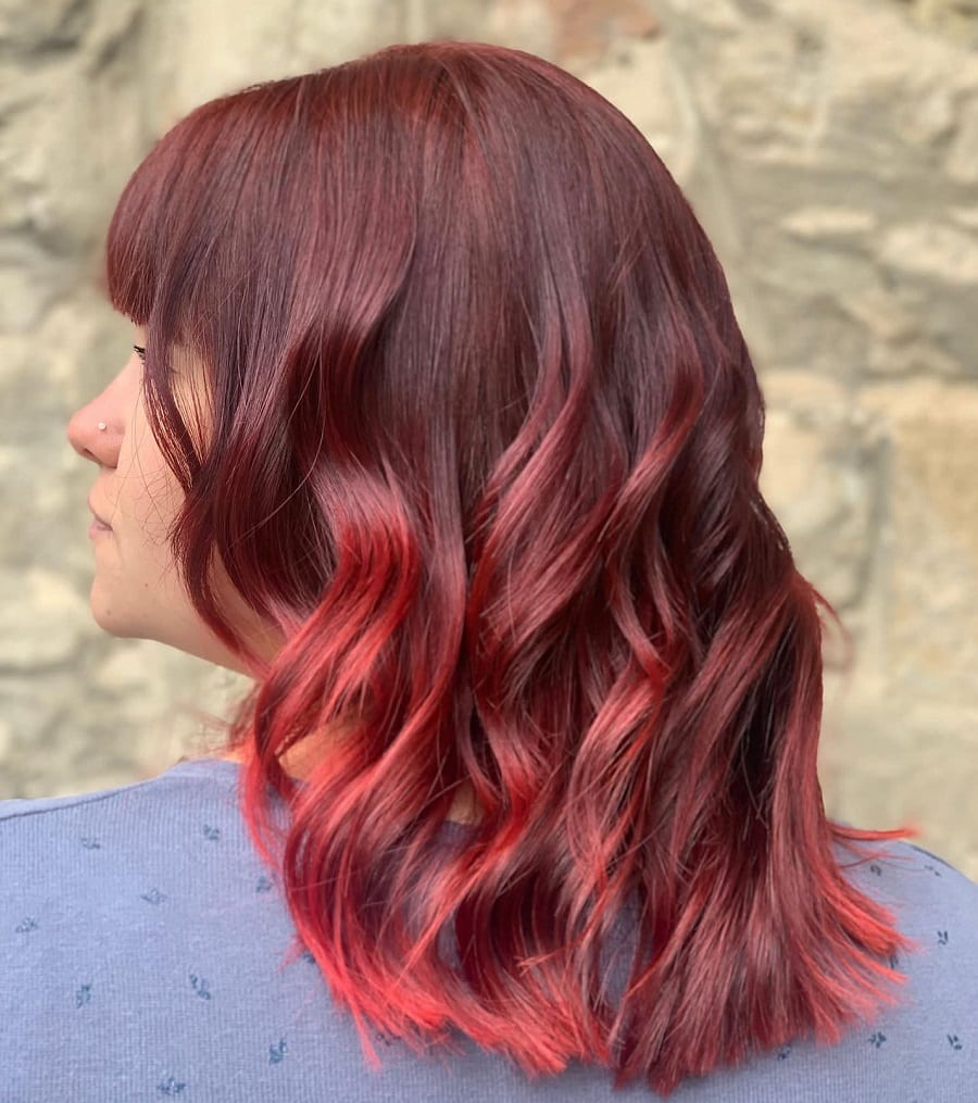 mahogany red hair with highlights