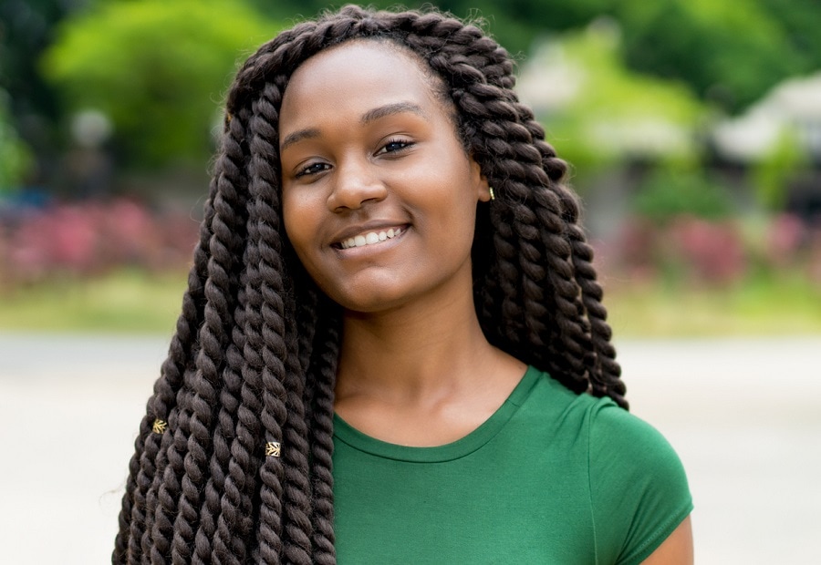 protective hairstyle with senegalese twists