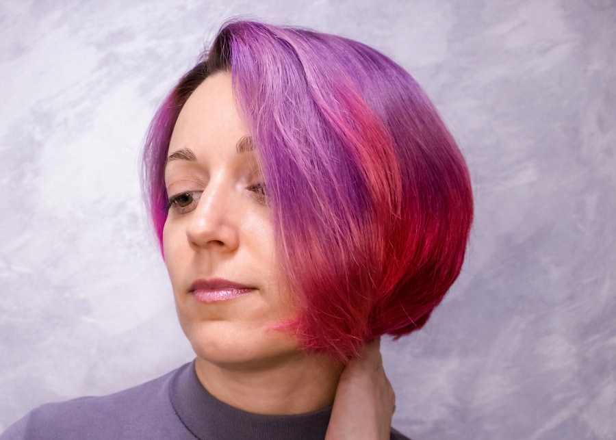 purple stacked bob