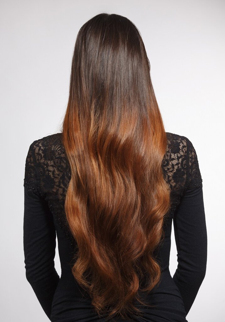brown ombre hair with U cut