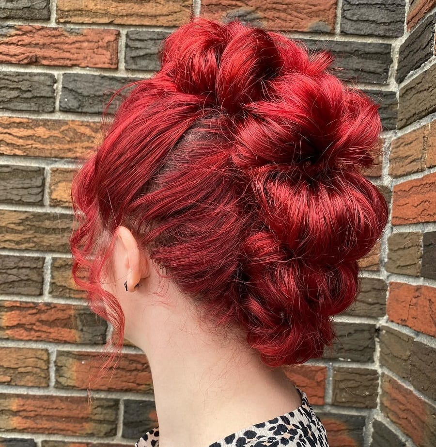 bubble braided updo