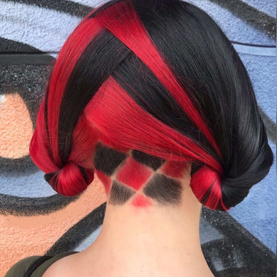 hair tattoo with two tone hair