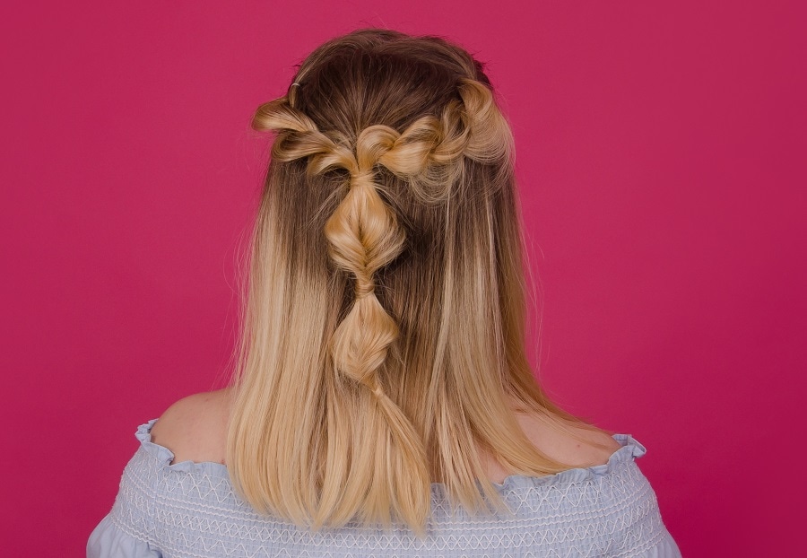 half up bubble braid