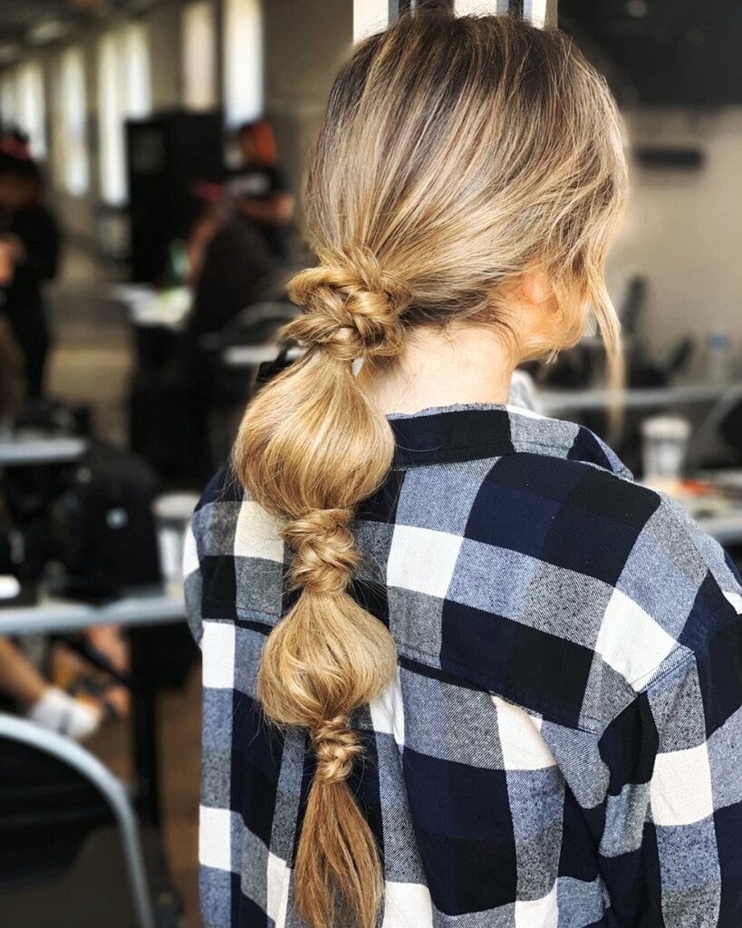 long blonde bubble braid