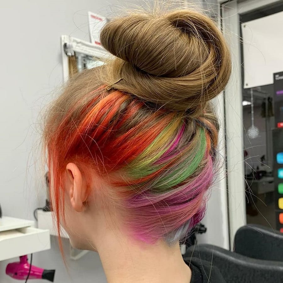 upside down French braid for colored hair