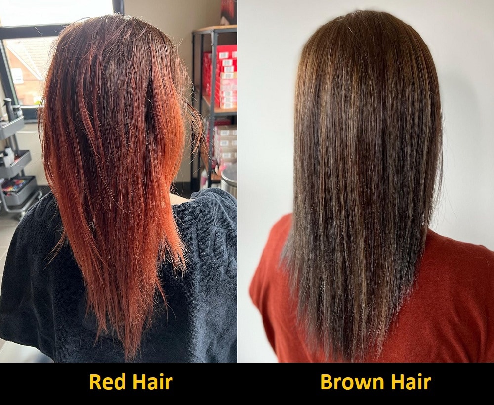 ways to remove red tone from brown hair