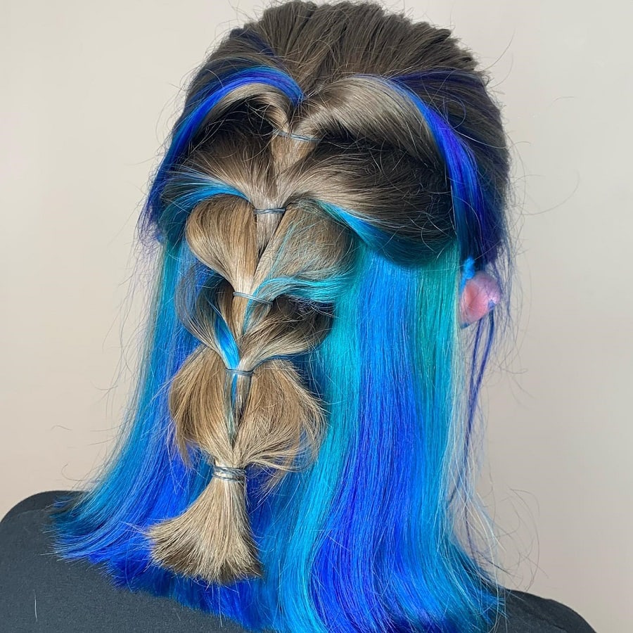 blue underdye hair