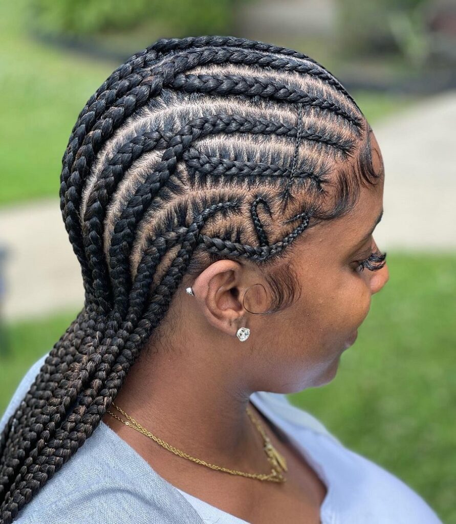 criss cross cornrow braids