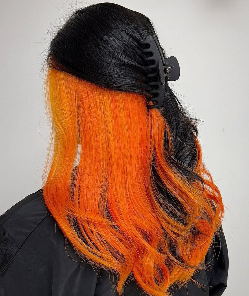 orange underdye hair