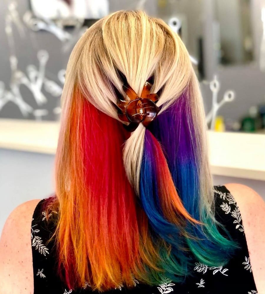 underdye rainbow hair