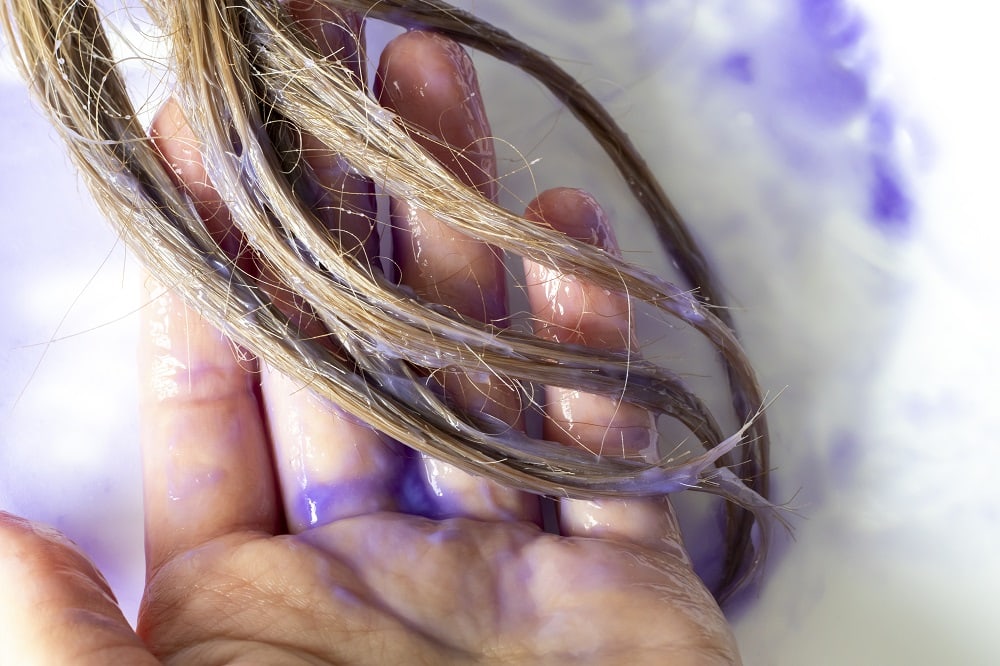 Using purple shampoo after toning