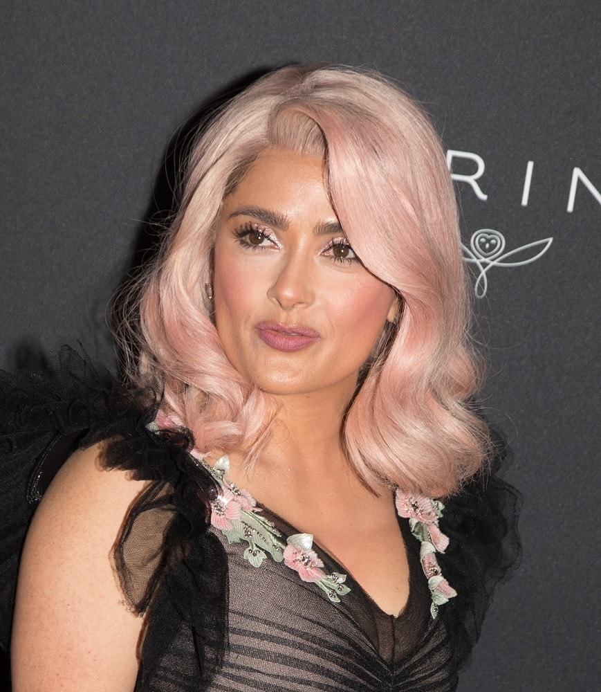 celebrity actress with pink hair - Salma Hayek
